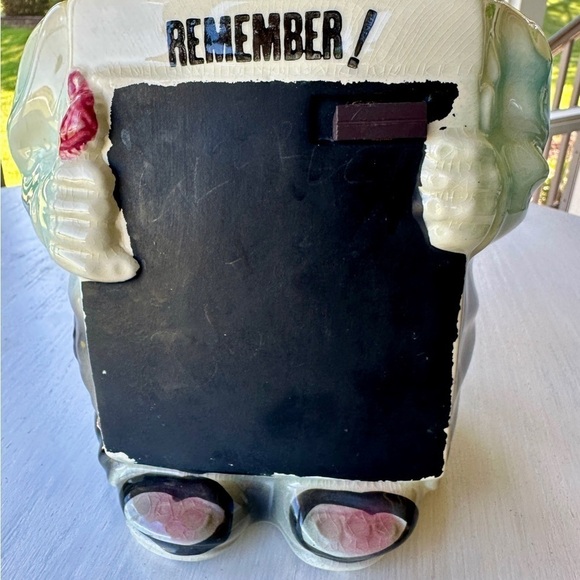 VINTAGE, AMERICAN BISQUE, CHALKBOARD HOBO, COOKIE JAR. USA MARK ON BACK. - Picture 4 of 14